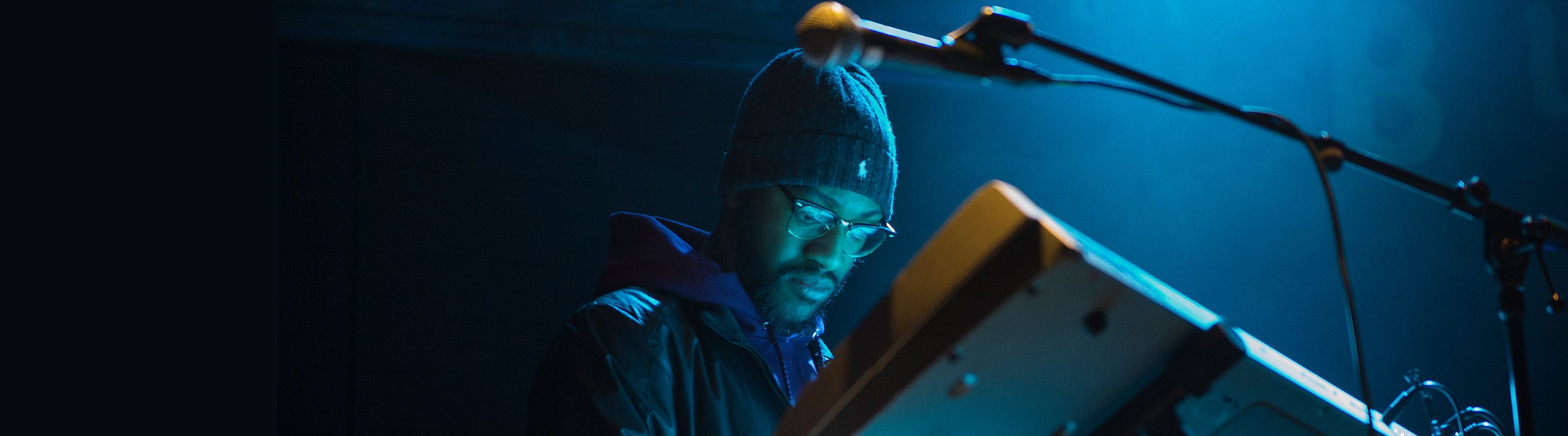 Student performing on keyboard
