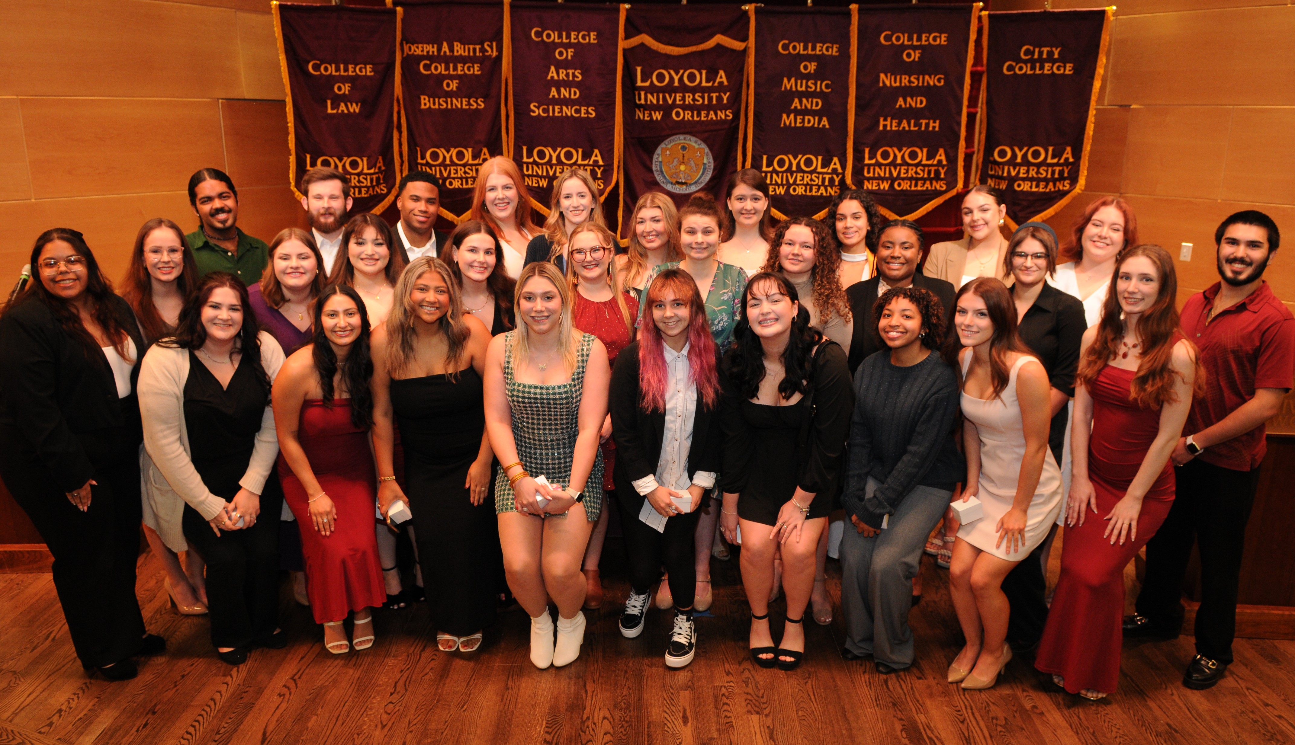 Students posing for a picture after the 2024 ring ceremony.