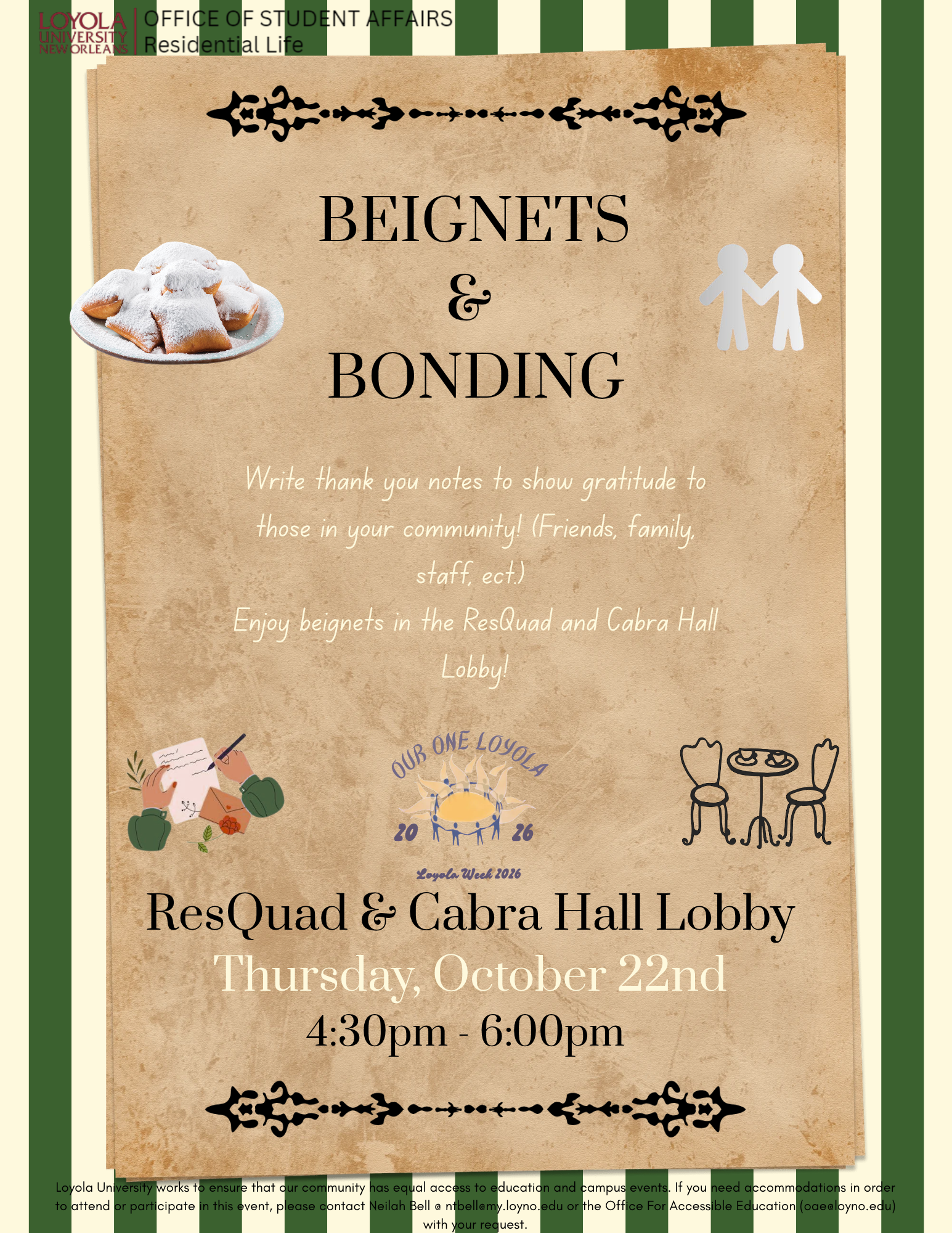 Loyola Week: Beignets and Bonding